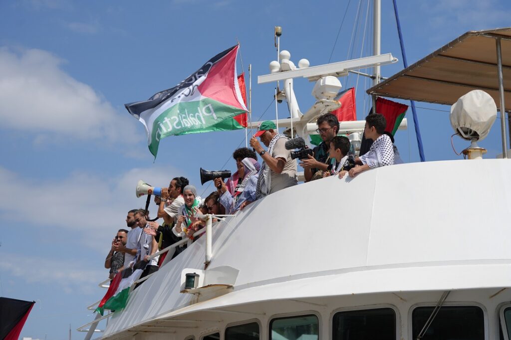 Imatge de la Global Sumud Flotilla abans de salpar © Gema Sanchez Bonel / ACN