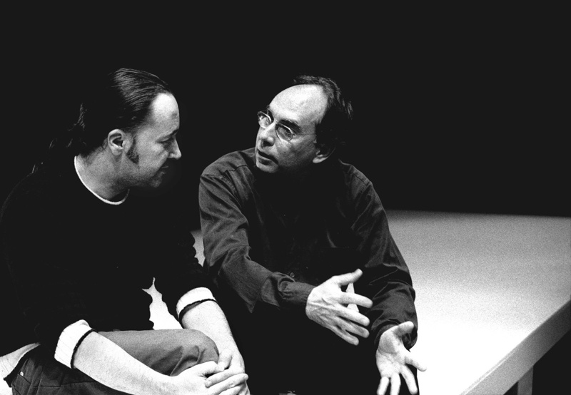 Ramon Simó i Jordi Coca als assajos d'Antígona (2003) © Ros Ribas