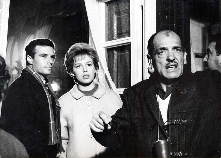 Paco Rabal, Silvia Pinal i Luis Buñuel durant el rodatge de Viridiana © Filmoteca València